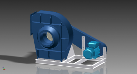 FBLP125-620 (100-100) R180 - Belt Drive No 1 cw 15kw. (View from front - Solid)